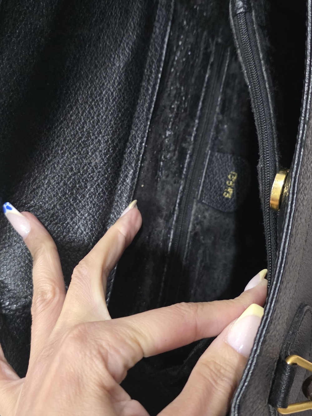 Gucci Vintage Black Leather Tote with Bamboo Handles - Picture 12 of 16